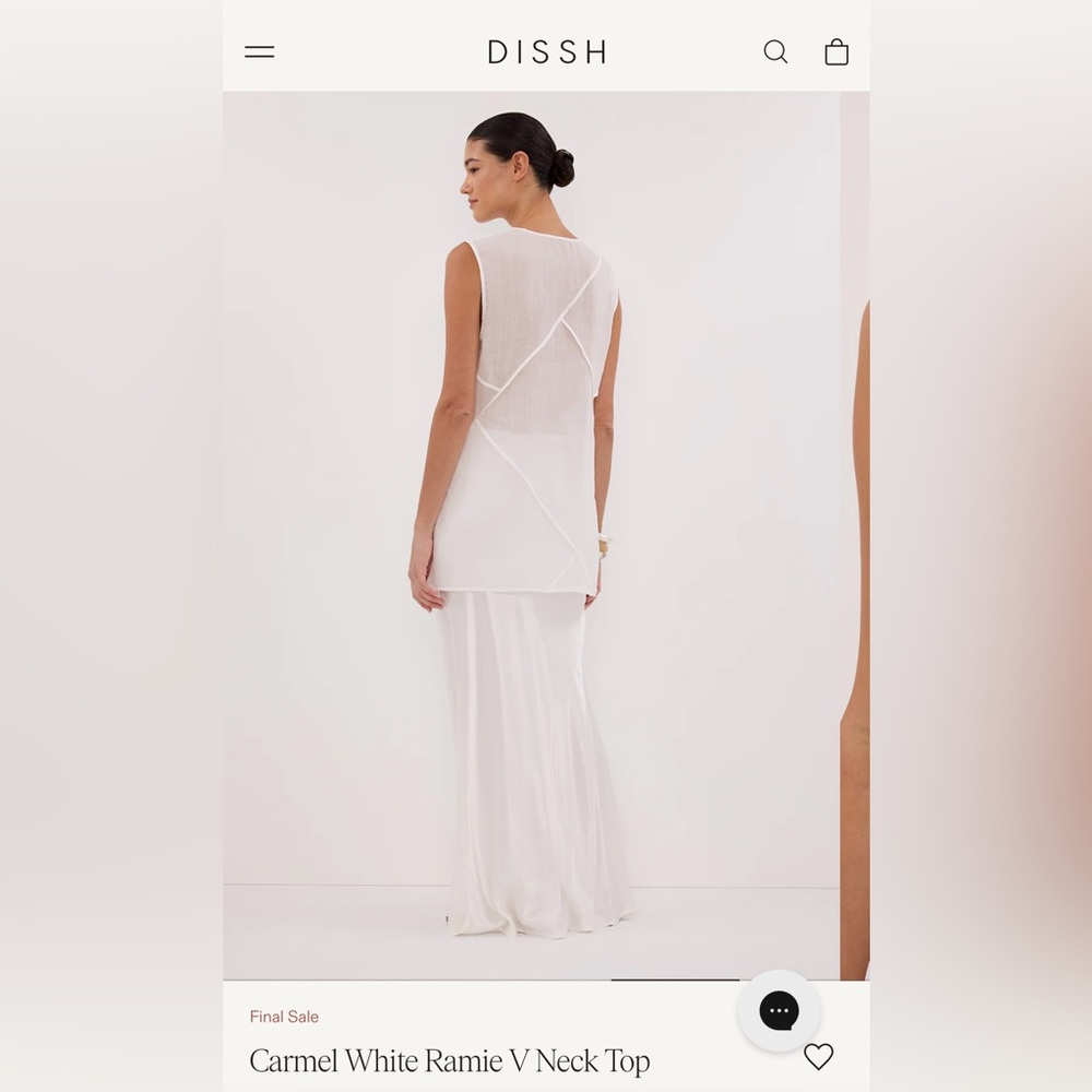 Brand New Never Worn DISSH White Ramie V-Neck Top - Picture 9 of 12